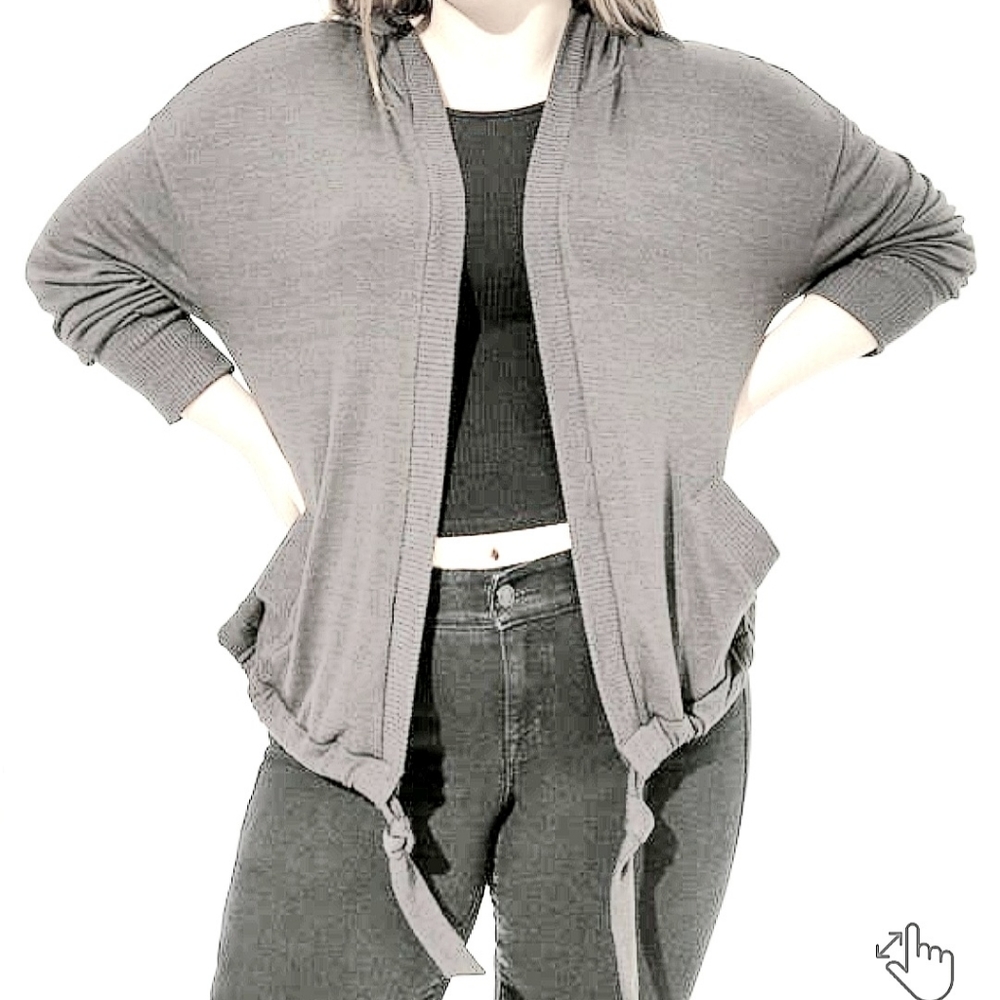 Torrid Super Soft Hooded Cardigan With Tie Bottom